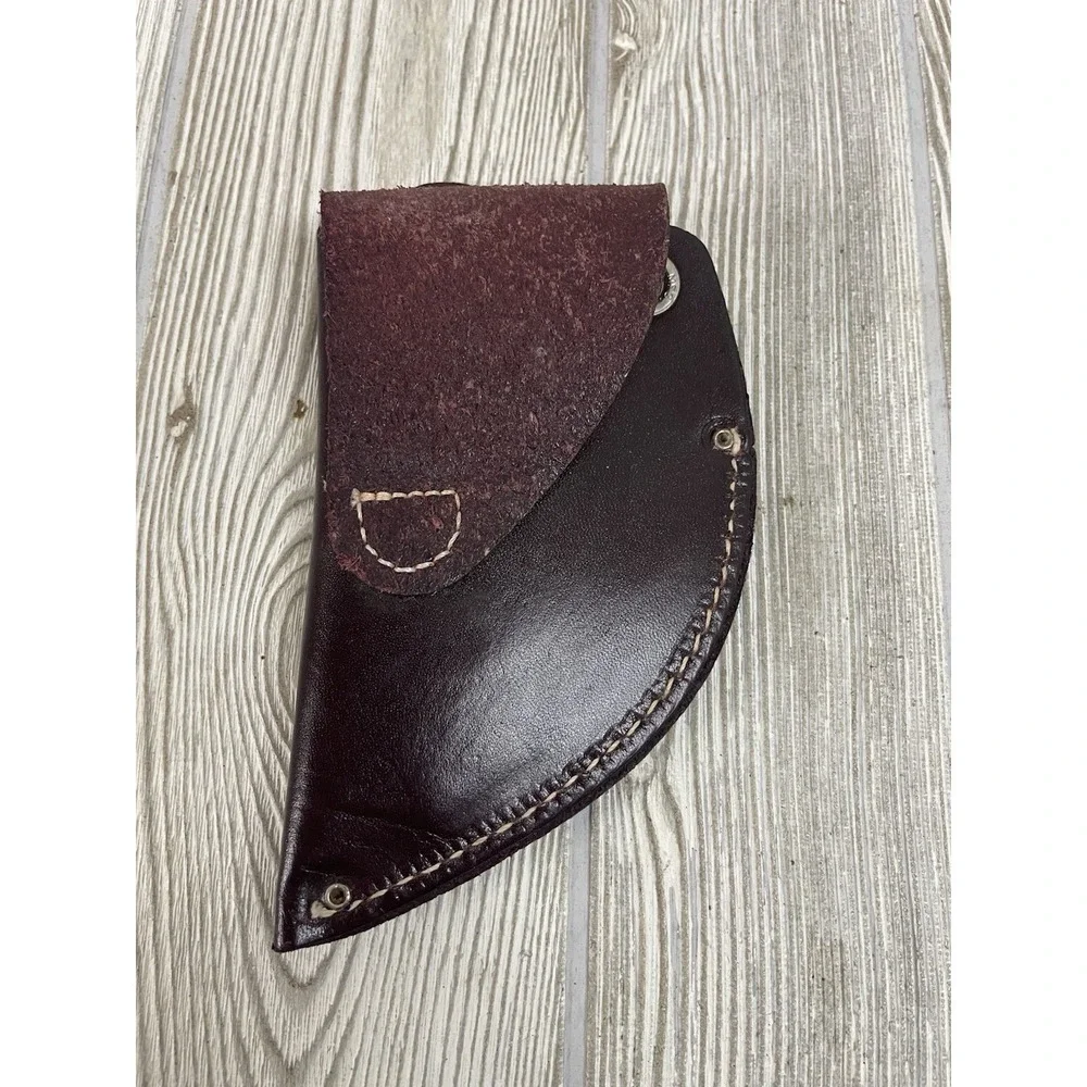 Soovill MFG Leather Holster Belt Carry 6.5in Basket Weave Burgundy Sheath Case